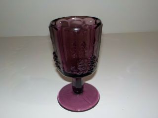 Vintage L G Wright Panel Grape Amethyst Water Goblet