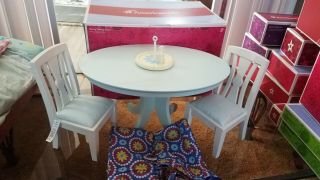 American Girl Doll Furniture Set Includes Chair Coverings And Salt/pepper