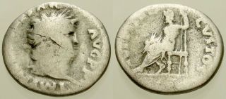 009.  Roman Silver Coin.  Nero.  Ar Denarius.  Rome.  Jupiter.  Afine