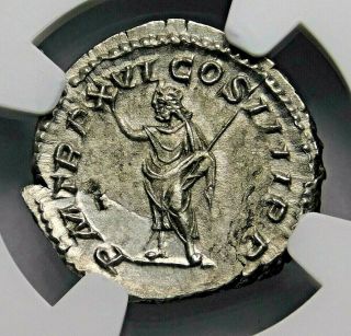 NGC AU.  Caracalla.  Stunning Denarius.  Brother of Geta.  Ancient Roman Silver Coin 2