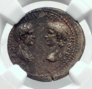 Nero & Mother Agrippina Jr 55ad Synaus Phrygia Ancient Roman Coin Ngc I80947