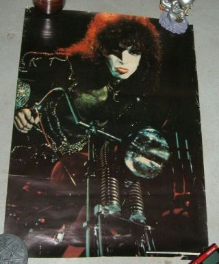 Kiss Poster Paul Stanley Vintage Rare Motorcycle Destroyer Aucoin 1976
