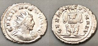 Roman Empire Gallienus.  Ad 253 - 268.  Silver Antoninianus Colonia Trophy Captives