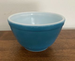 Vintage Small Pyrex Mixing Bowl 401 Blue Turquoise 1.  5 Pint