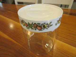 Vtg Corning Ware Pyrex Glass Canister Jar Spice Of Life Large 7.  5 " Lid Seal
