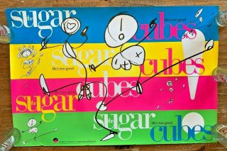 The Sugarcubes Life’s Too Good 1988 Vintage Promo Poster 30 " X 20 Bjork