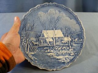 Fenton 1980 Winter In The Country The Old Grist Mill Hand Painted Plate