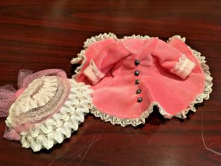 Vintage Doll Ginny Doll Pink Skating Dress With Hat Vogue Dolls Inc Tagged