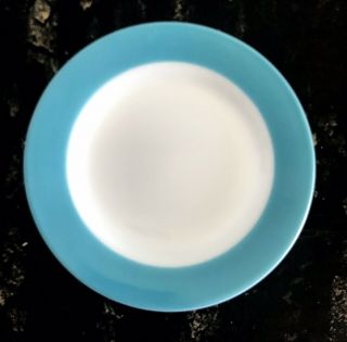 Vtg Pyrex Dinner Plate Teal Turquoise Blue Aqua Milk Glass 10 " Replacement Mcm