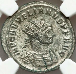 Roman Empire Aurelian 270 - 75ad Bi Antoninianus Ngc Ms 5/5 - 4/5 Silvering