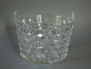 Elegant Glass Fostoria American Ice Bucket With Tab Handles