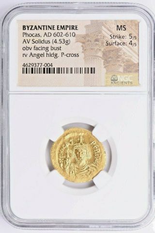 Byzantine Empire,  Phocas,  Av Solidus (4.  53 G) Ad 602 - 610 Ngc Ms Witter Coin