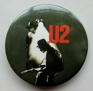 U2 Large Vintage Metal Pin Badge From 1990 Rattle And Hum