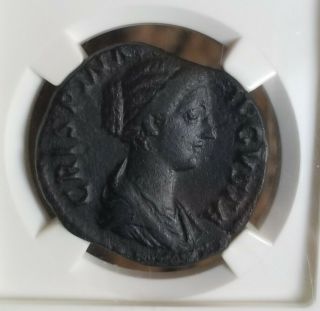 Roman Empire Crispina Ae Sestertius Ngc Ch Vf 4/4 Ancient Coin