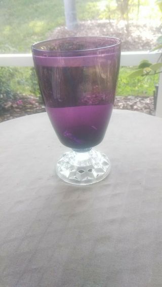 Fostoria American Lady Amethyst Purple Ice Tea Goblet Elegant Glass Stem