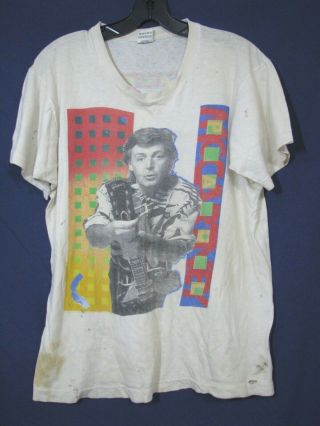 Paul Mccartney Beatles 1989/1990 World Tour Concert Tee/t - Shirt Stained Vtg L