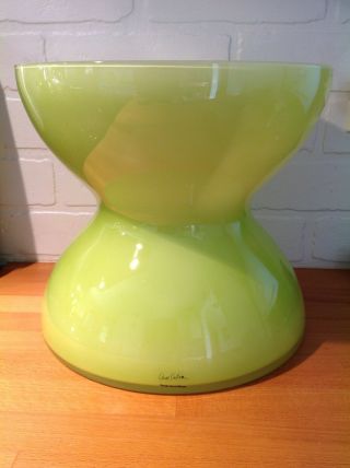 Anne Nilsson Ikea Large Modern Lime Green Chartreuse Glass Vase.  Pre Owned