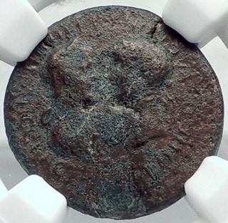 Nero & Agrippina Jr Authentic Ancient 54ad Smyrna Roman Coin Nemesis Ngc I82330
