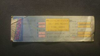 The Who Concert Ticket Stub 7/19/1989 Cleveland,  Oh