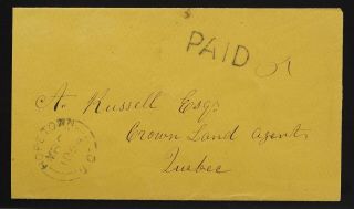 Hopetown Uc 1864 (mr28) Lanark Co Stampless Paid 5 To Quebec First Cents Decimal