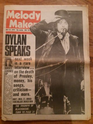 Melody Maker Newspaper June 22nd 1978 Bob Dylan Cover