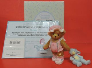 2008 Cherished Teddies Teena Bear W/lollipop Holding Toy Bunny Figurine 4012862