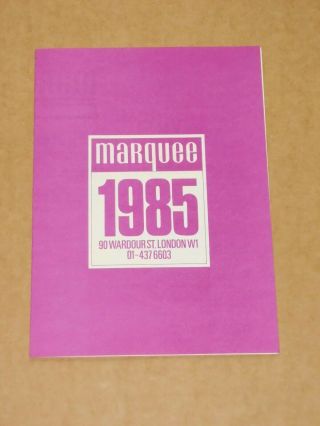 Marquee Club February 1985 Flyer (budgie/magnum/photos/bangles/chelsea/lionheart)