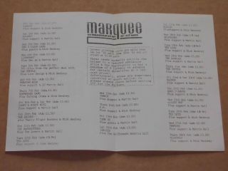 Marquee Club February 1985 Flyer (Budgie/Magnum/Photos/Bangles/Chelsea/Lionheart) 2