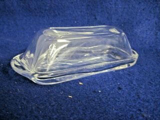 Vintage Covered Clear Glass Butter Dish With Lid