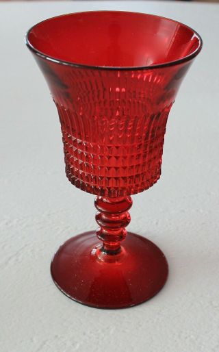 Fenton Art Glass Lincoln Inn Ruby Red 6 " Water Goblet