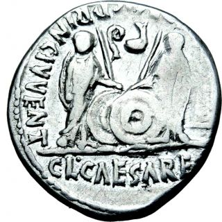 Augustus (octavian) Rare Denarius Adopted Son Of Julius Caesar Roman Silver Coin