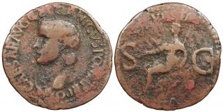 Roman Imperial Gaius (caligula) Ae As 37 - 41 A.  D.  Fine Vesta