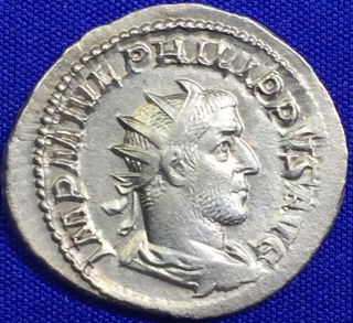Roman Empire Philip I The Arab 244 - 249ad Ar Antoninianus Vf Porous