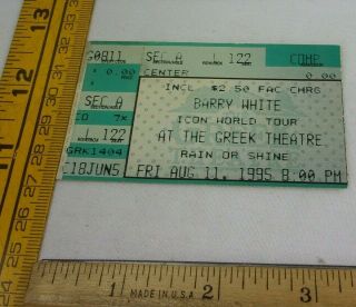 Barry White 9/11/1995 Concert Ticket Stub Los Angeles Ca