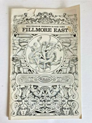 Fillmore East Program March 14 - 15 1969 Procol Harum / Pacific Gas / Collectors