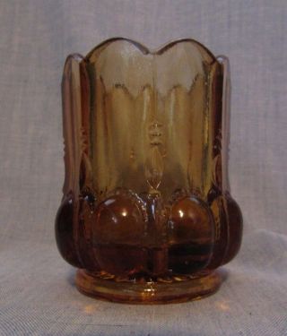 Degenhart Glass Beaded Oval Toothpick Holder (amber)