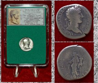 Ancient Roman Empire Coin Hadrian Aequitas On Reverse Silver Denarius