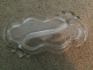Vintage Two Section Divided Relish/Nut/Candy Dish,  Clear Crystal, 2