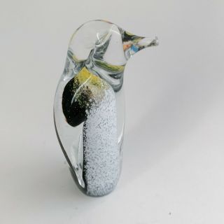 Art Glass Penguin Yellow Black Mini Snow Hand - Blown Figure Figurine