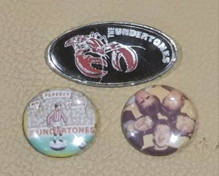 The Undertones - 3 Metal Pin Badges.  Vintage.  Punk.  1970s/80s.