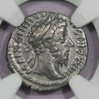 161 - 180 Ad Ar Denarius Roman Empire Ngc Ch Vf Mar.  Aurellius B3