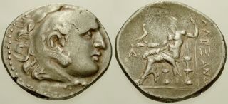 025.  Greek Silver Coin.  Alexander Iii.  Ar Tetradrachm.  Herakles / Zeus.  Vf