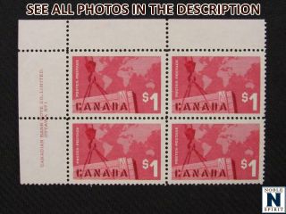 Noblespirit (th2) Canada No 411 Mnh Plate Block = $90 Cv