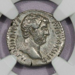 117 - 138 Ad Ar Denarius Roman Empire Ngc Ch Vf Hadrian B3