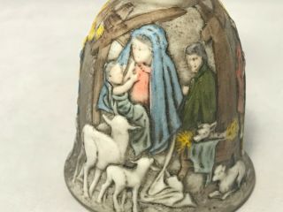 Vintage Fenton Glass - Hand Painted And Signed Nativity Bell - Sticker 2