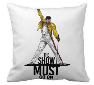Freddie Mercury The Show Must Go On.  Cushion Cover 45 X 45 Cm.