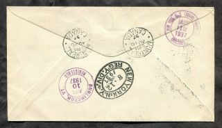 p934 - Canada 1937 First Flight Cover.  Montreal to Burlington USA.  RCMP Stamp 2