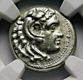 Ngc Au 5/5 - 4/5 Alexander The Great Stunning Lifetime Drachm Greek Silver Coin