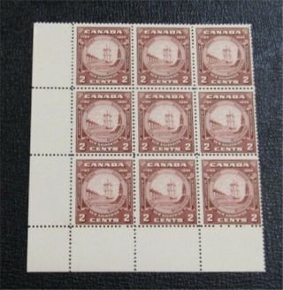Nystamps Canada Stamp 210 Og Nh $58 Block Of 9