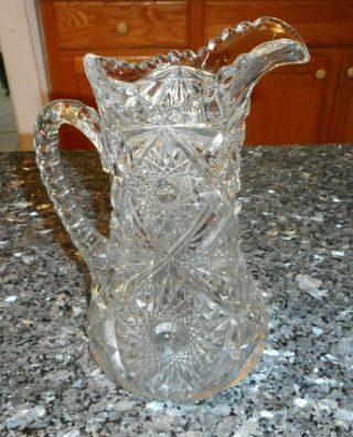 Antique Early American Pattern Glass Pitcher